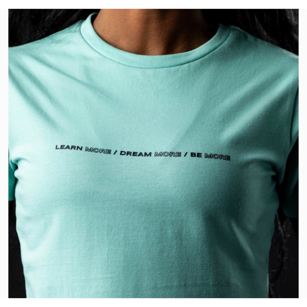 Alphalete Crop Top Medium Mint Green Motivational‎ Graphic Streetwear Gym Tee